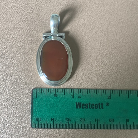 Sterling silver and carnelian pendant - Picture 4 of 5